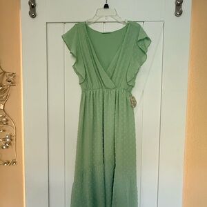Chic Mint Green High Low Dress
